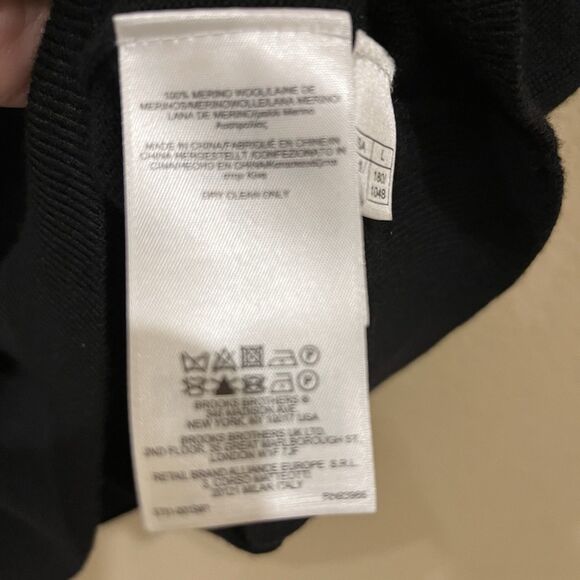 Brook Brother Wool Vest Black Sweater Large Mens V neck Sleeveless Merino - Picture 3 of 4